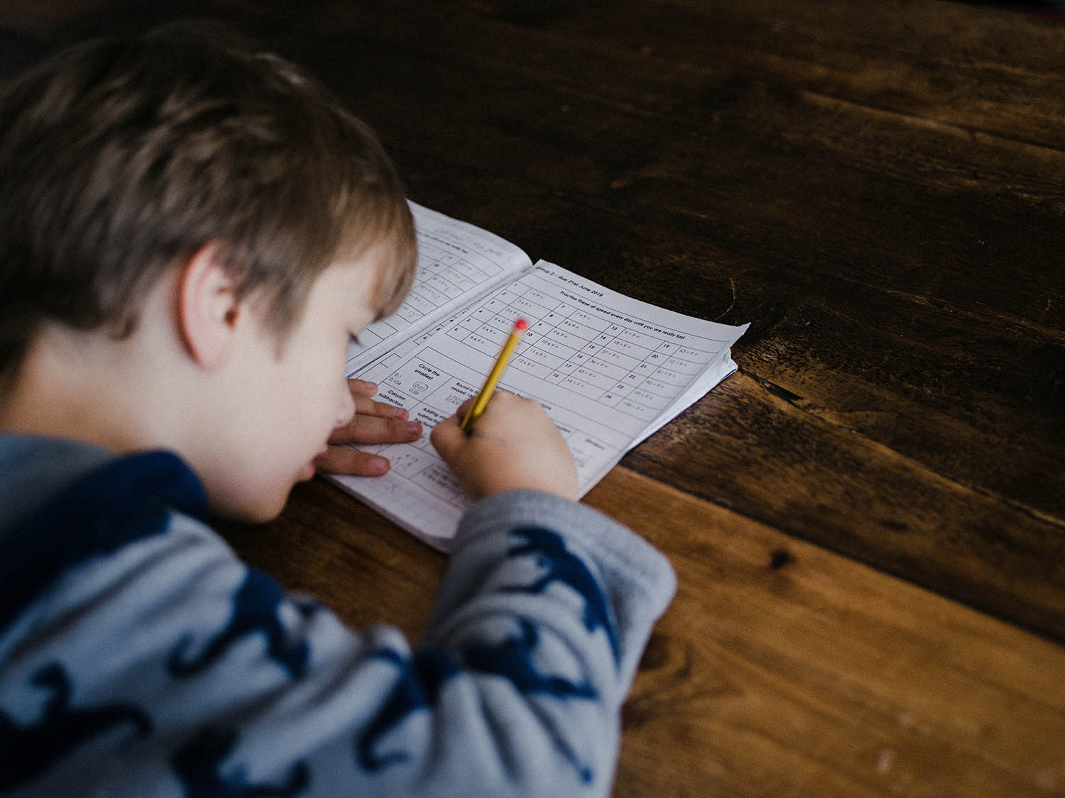 Child doing homework
