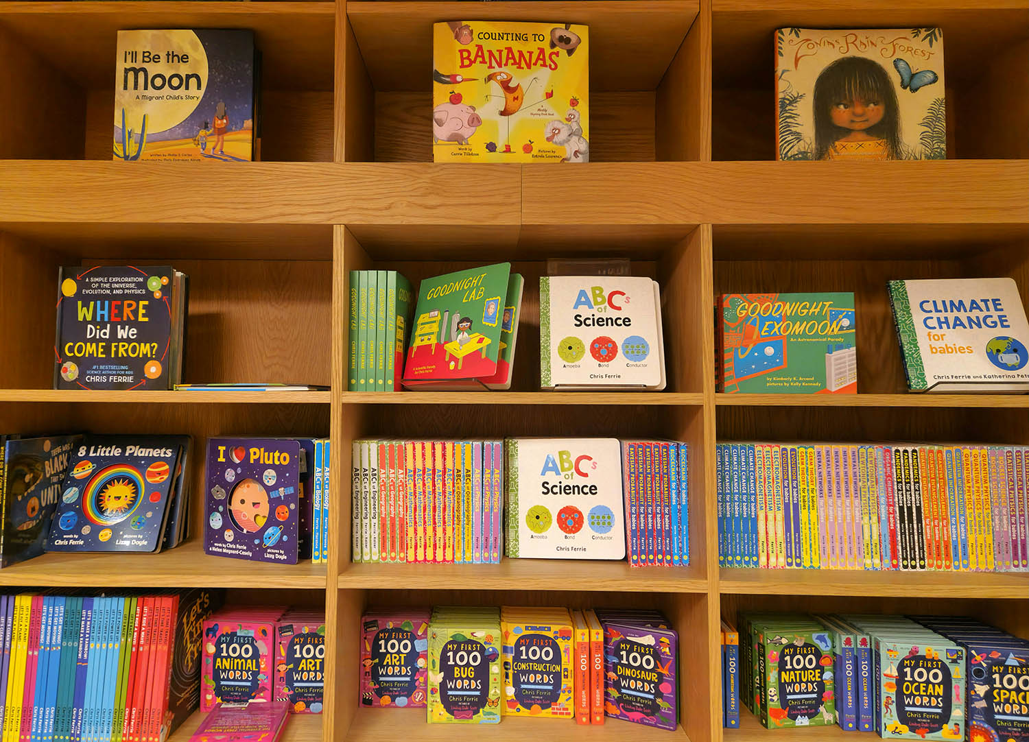 Shelves of childrens' books