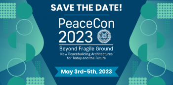a banner showing the dates for the peacecon 2023 event